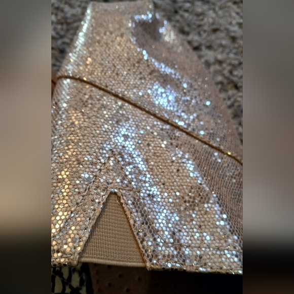 TOMS Rose Gold Glitter Flats W12 Women’s 12 Classic Alpargata Slip On - Picture 5 of 7